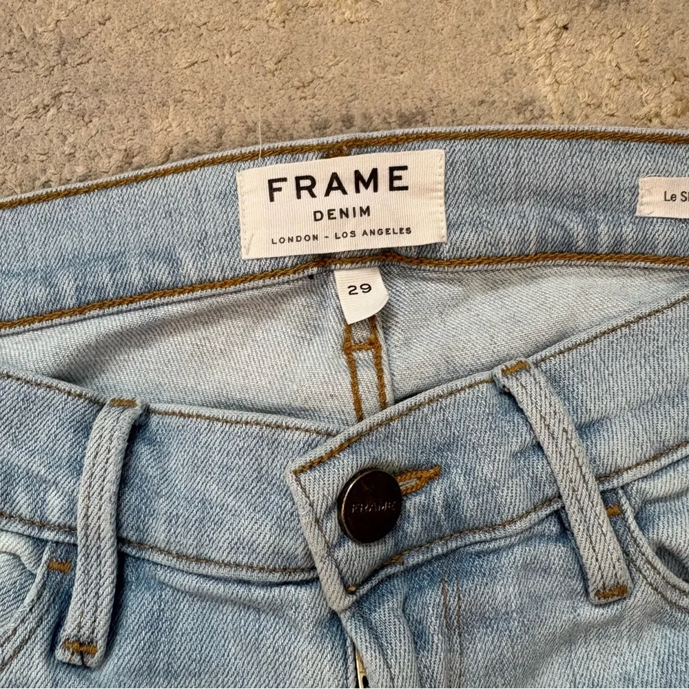 Frame Le Skinny De Jeanne Light Blue Distressed Women's Jeans Size 29 - Picture 5 of 9